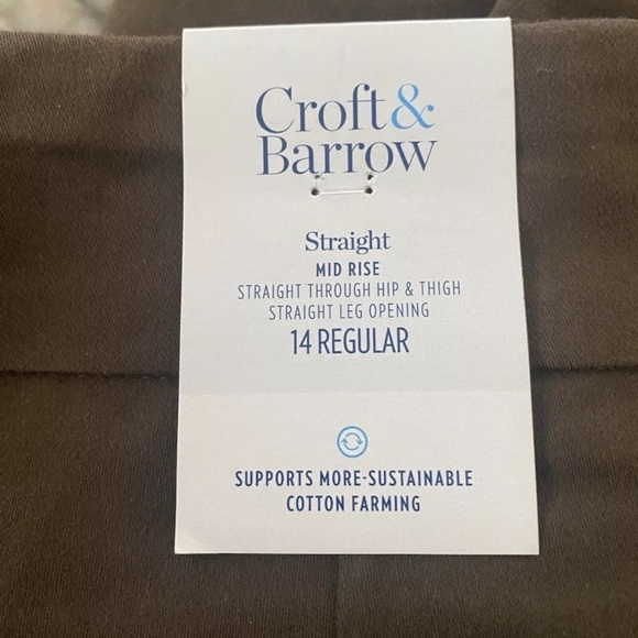 NWT Croft Barrow Brown Effortless Stretch Pants Womens Size 14 (1411) - Picture 6 of 7